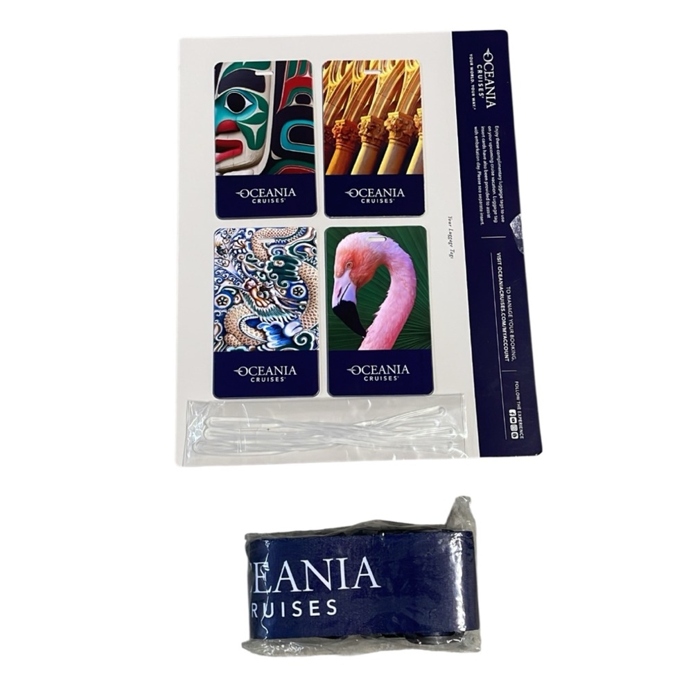 Oceania Cruises Luggage Tags & One Oceania Cruises Luggage Strap-New in Package